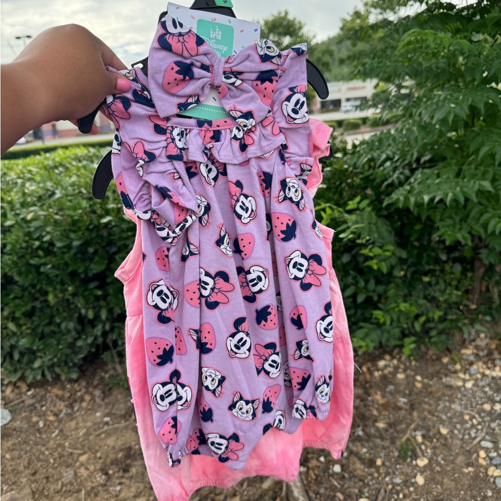 Disney Pink and Purple Minnie Mouse Ruffle Dress